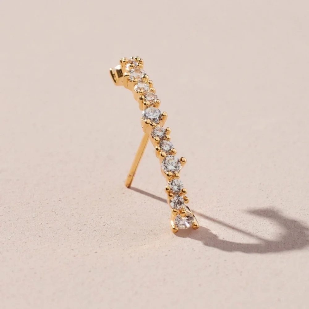 Anthropologie Linear Crystal Earrings - Picture 2 of 7